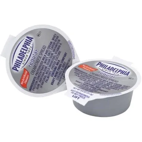 Philadelphia Original Cream Cheese Cup, 3/4 Ounce -- 100 per Case.