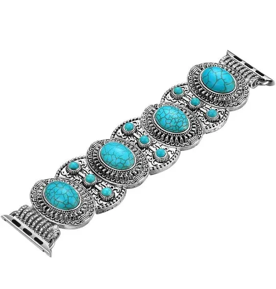 Apple Watch Band 38mm for Women Bohemian Antique iWatch Strap With Turquoise