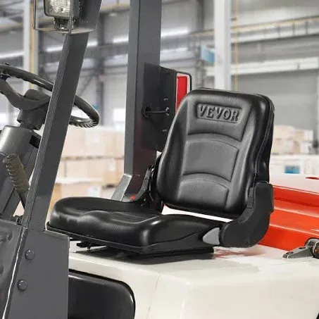 VEVOR Universal Forklift Seat Fold Down Tractor Seat with Adjustable Angle Back