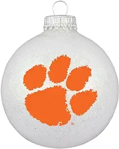 Clemson Tigers Blown Glass Sparkle Ornament