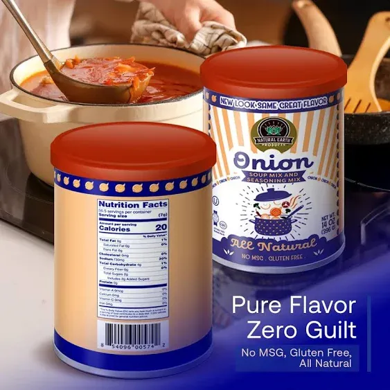 Onion Soup Mix and Seasoning Mix - No MSG, Gluten Free, All Natural - Kosher - 14 Oz (Single)