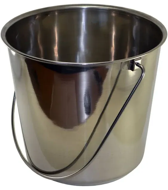 Indipets Heavy Duty Flat Sided Stainless Steel Pail 6-Quart