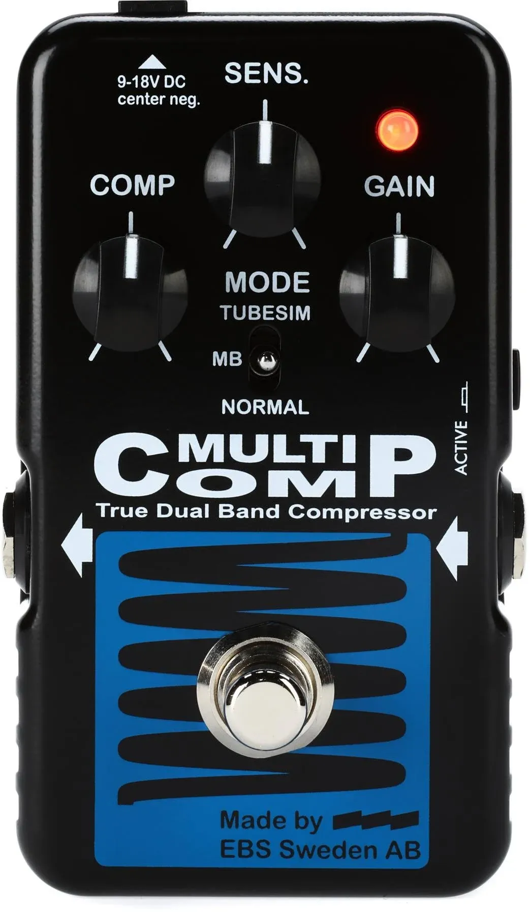 EBS MultiComp Blue Label 9v-18v Multiband Compressor Bass Effects Pedal | Reverb