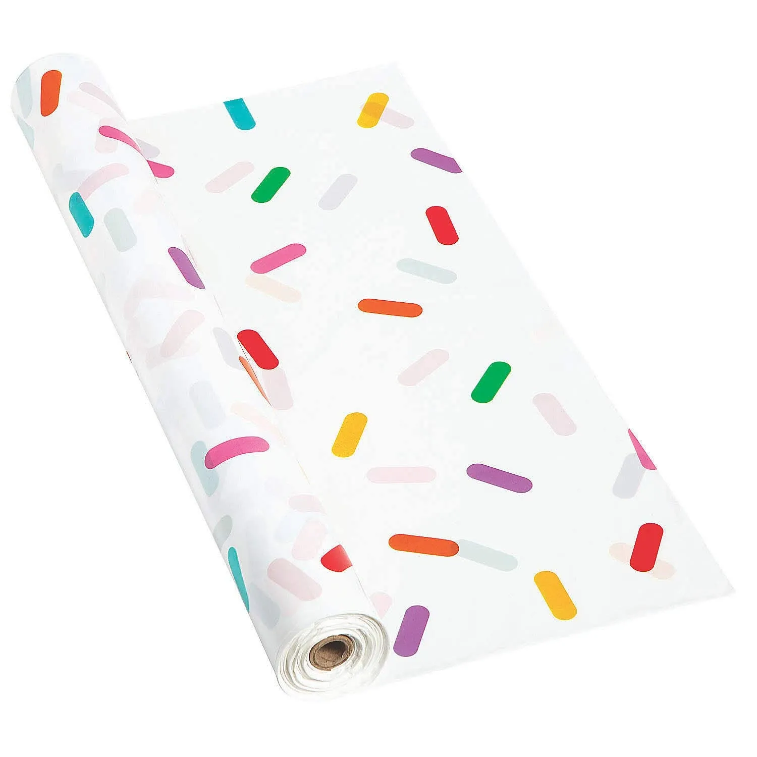 40 x 100 ft. Birthday Sprinkles Disposable Plastic Tablecloth Roll