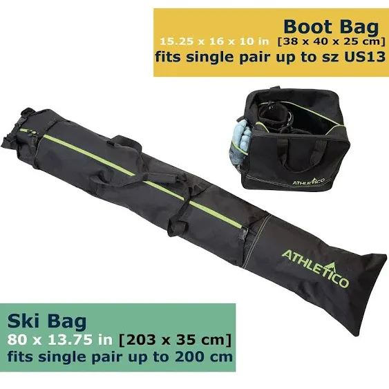 Athletico Two-Piece Ski and Boot Bag Combo