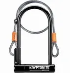 Kryptonite Keeper U-Lock 4 x 8" Keyed Black Includes 4' Cable and Bracket