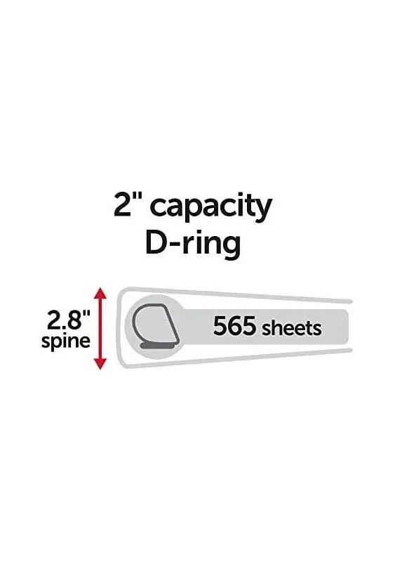 Office Depot Heavy-Duty View 3-Ring Binder, 2" D-Rings, White, 49% Recycled, Pack of 4