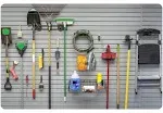 Basic Accessory Kit with Locking Brackets for Garage Slatwall Panel Organization