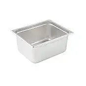 Winco SPJL-206 Steam Table Pan, Half size, 6" Deep, Standard Weight S/S Set of 2