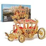 Piececool 3D Metal Puzzles for Adults, Princess Carriage Model Kits DIY Brain Teaser Puzzles 3D Metal Model Building Kits Anxiety Relief Toys, Great