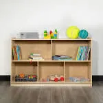 Flash Furniture Wooden 5 Section School Coat Locker with Bench, Cubbies, and Storage Organizer Hook-Safe