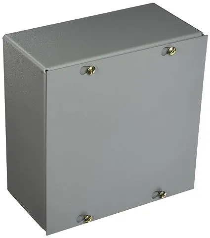 Wiegmann SC080804NK SC-Series NEMA 1 Screw Cover Wallmount Pull Box, No Knockouts, Painted Steel, 8" x 8" x 4", Gray