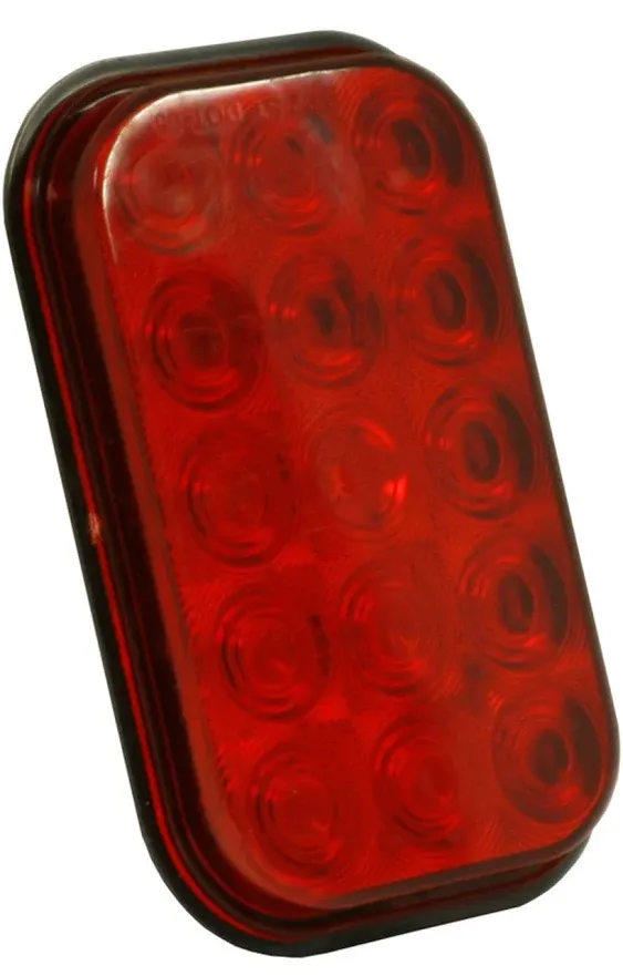 GROTE Stop/Turn/Tail Light: LED, Stop Light, Red, Rectangular, 3 7/16 in Overall Ht, Female Pin