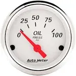 Autometer Arctic White 52mm 0-100 PSI Short Sweep Electronic Oil  Pressure Gauge