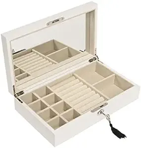 Single Hinged Jewelry Box White