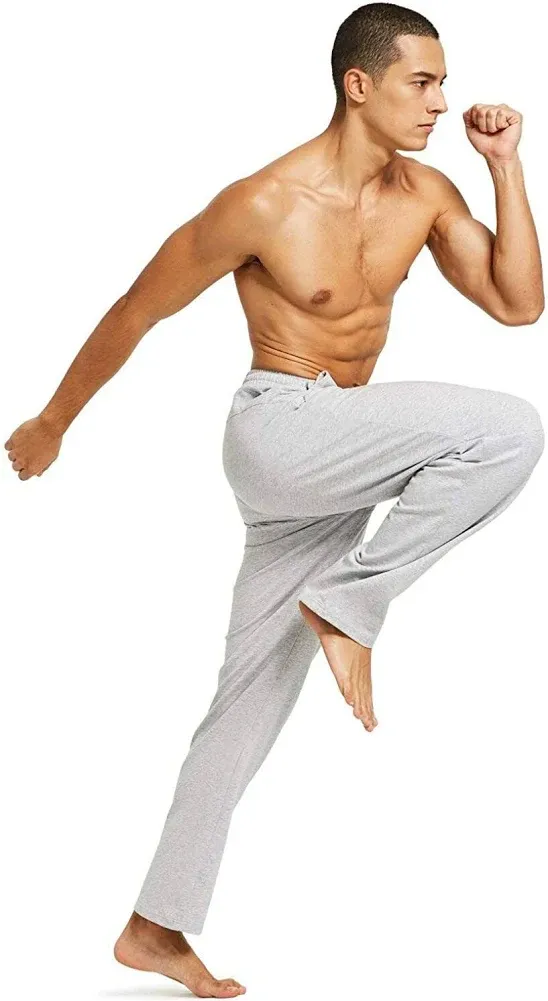 BALEAF Men's Sweatpants Casual Lounge Cotton Pajama Yoga Pants Open Bottom Straight Leg Male Sweat Pants with Pockets