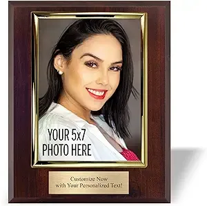 Personalized 8x10 Photo Plaque with 5x7 Vertical Picture Holder - Add Your Team Photo - Coach Award Plaque - Customize Now with Your Custom Text