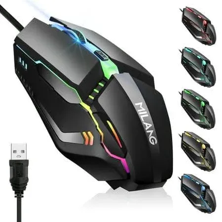 Wireless Gaming Mouse Rechargeable USB 2.4G RGB Backlit Computer Laptop Mouse