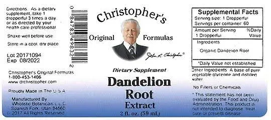 Dandelion Root Extract 2 oz By Dr. Christophers Formulas