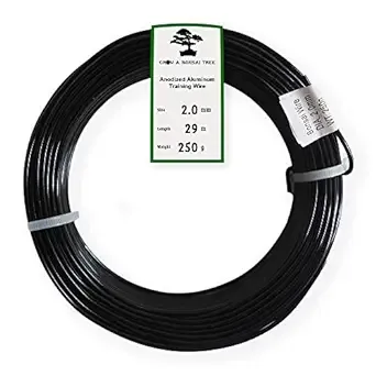 Grow A Bonsai Tree Anodized Aluminum 20mm Bonsai Training Wire 250g Large Roll (95 Feet) - Choose Your Size and Color (20mm, Black)