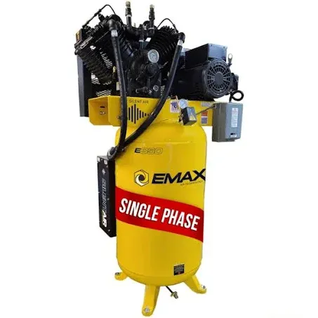 EMAX Industrial Silent Air 10-HP 80-Gallon Two-Stage Air Compressor (208/230V 1-Phase)