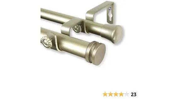 Rod Desyne Light Gold Bun 1 in Double Curtain Rod