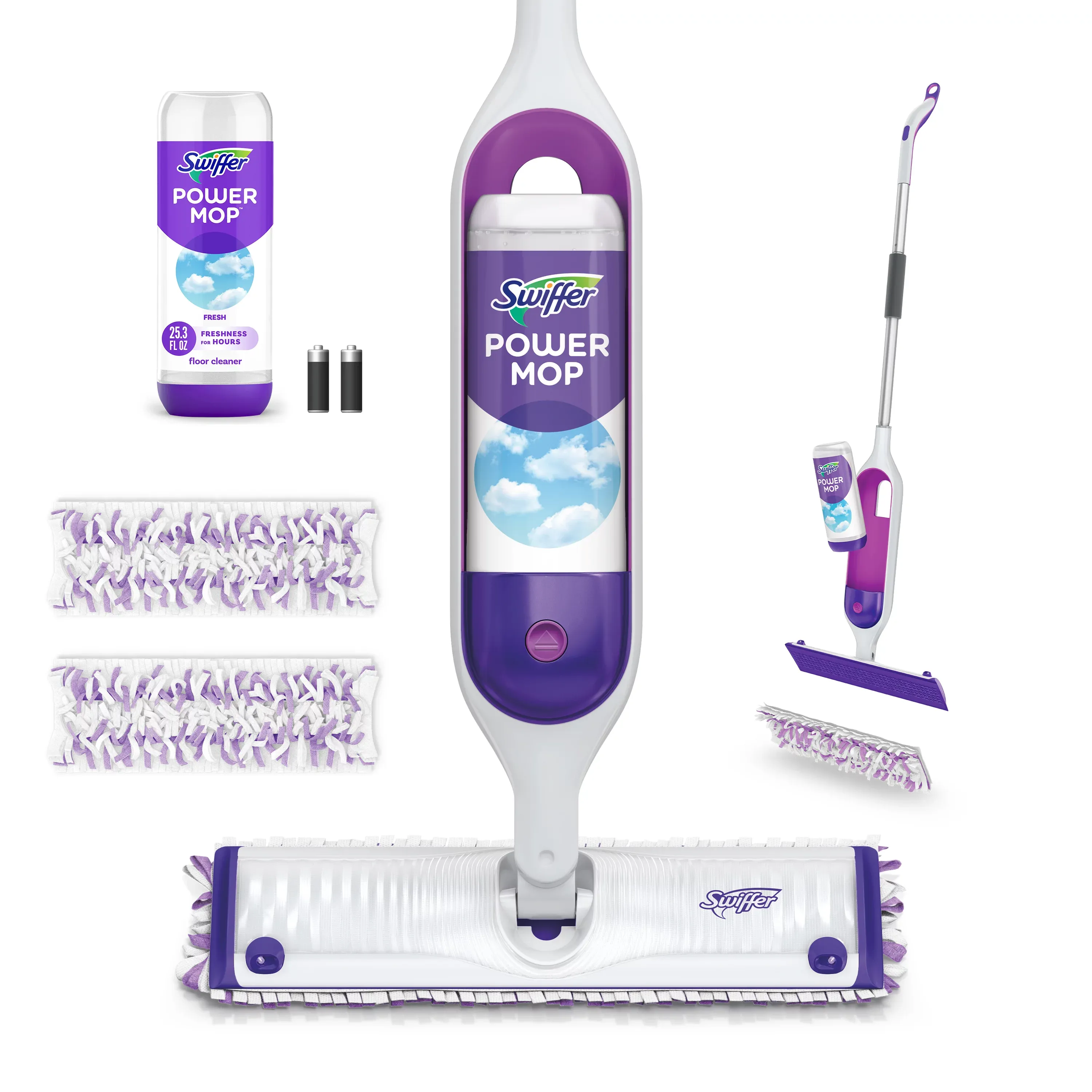 Power Mop Wood Starter Kit (1-Power Mop, 2-Pads, Cleaning Solution and Batteries)