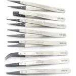 Precision Tweezers Set - FEITA Antistatic Replaceable Fiber Tip Stainless Ste...