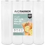 Avid Armor Vacuum Sealer Bags - 4 Pack, 11x25 Rolls | BPA-Free Vacuum Seal Bags for Food Storage, Meal Prep, Sous Vide | Heavy Duty Vacuum Sealer Bags, Fits Foodsaver & Seal a Meal