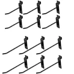 Dazzling Displays Black Metal Gridwall Hooks, Box of 12 - Six 4-Inch and Six 6-Inch Hooks, Ideal Grid Wall Accessory for Gridwall Accessories Display