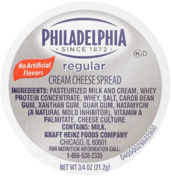 Philadelphia Original Cream Cheese Spread 0.75 oz. Cup 100 per Case