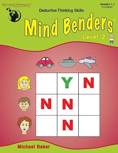 Mind Benders Level 2 Workbook - Deductive Thinking Skills Puzzles (Grades 1-2)