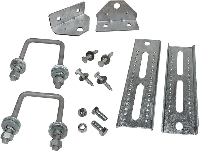 2 Pack 8" Galvanized Swivel Top Bunk Bracket Kit with Hardware for Boat Trailer, fits 3x3 Cross Members, Heavy Duty (2 Pack)