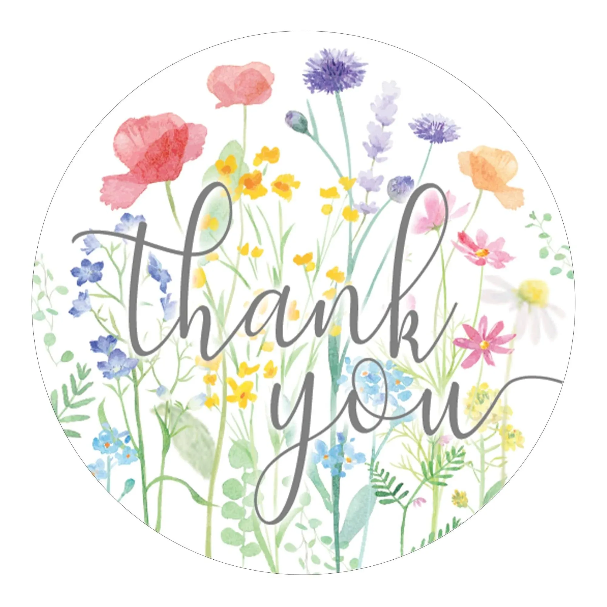 Distinctivs Floral Little Wildflower Baby Shower Thank You Stickers  40 Party Favor Labels