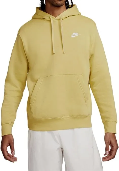 NIKE Men's Hoodie, Buff Gold/White, X-Large