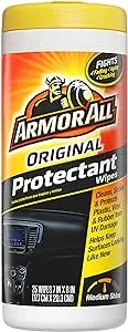 Armor All Original Protectant Wipes , Disposable Car Cleaning Wipes Renews and Revitalizes Automotive Interiors, 25 count