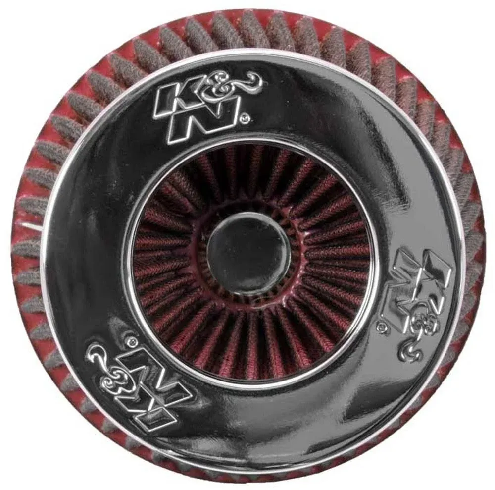 K&N Engineering K&N Universal Air Filter Chrome Round Tapered Red - 4in Flange ID x 1.125in Flange Length x 5.5in H RG-1001RD