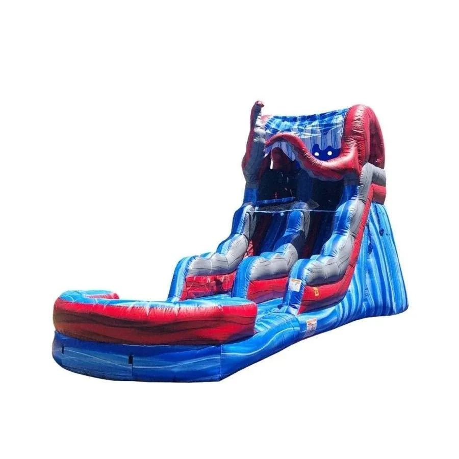 JumpOrange 15’ Ocean Battle Tall Water Slide with Detachable Deep Pool, Big Kids and Adults, Commercial Grade, Outdoor Backyard Water Park, Indoor Use, Summer Fun, Blow Up Inflatable (with Blower)