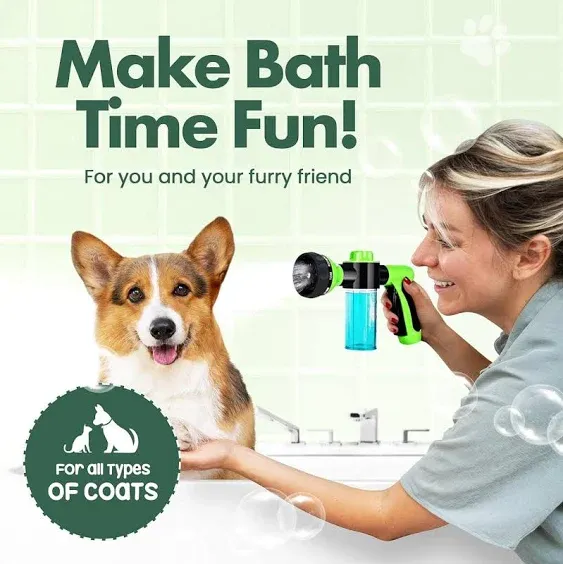 Soap Dispensing Pet Wash Sprayer Nozzle for Dog Wash, Dog Shower, Dog Soap &amp; Dog