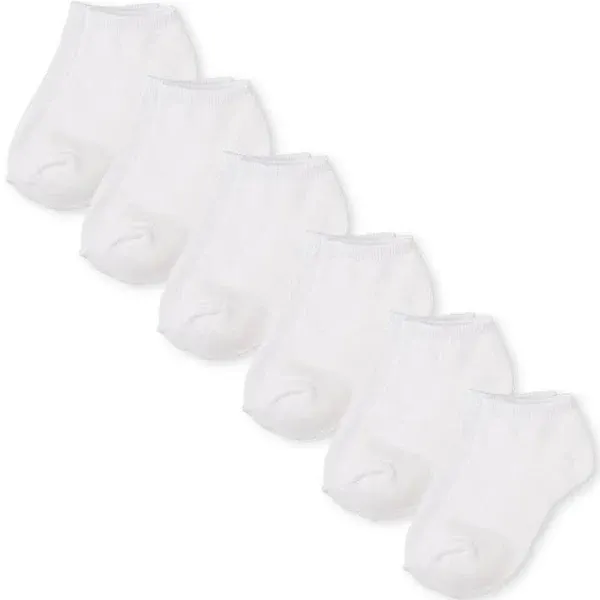 The Children's Place,unisex-child,Ankle Socks,WHITE -6 PACK,X-Large