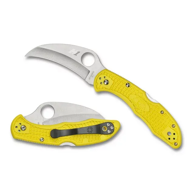 Spyderco Tasman Salt 2 Folding Knife C106PYL2 Plain Edge H-2 Blade Yellow FRN