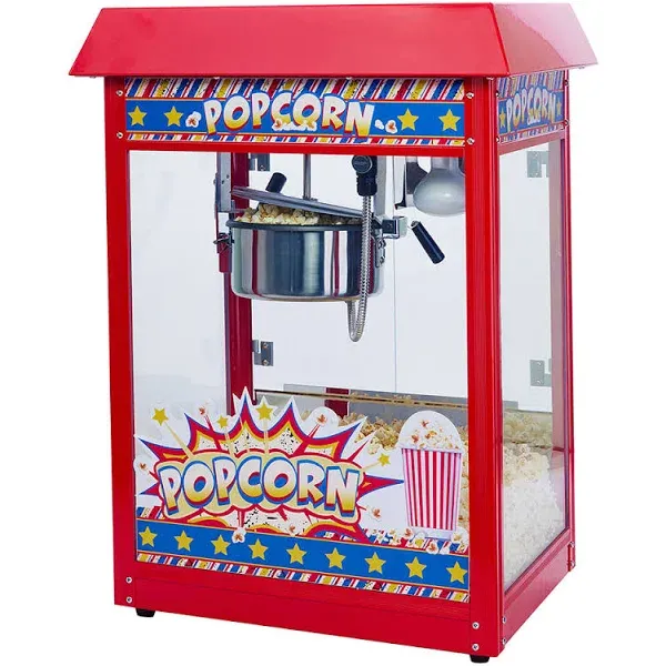 Winco POP8R Showtime Popcorn Machine w/ 8 oz Kettle - Red, 120V