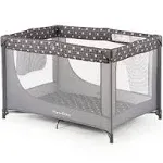 Pamo Babe Portable Crib Baby Playpen with Mattress and Carry Bag (Grey)