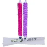 Eco-Fused Universal Bling Stylus Pens - 2 Long Gem Covered Stylus Pens - for All