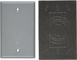 Taymac 1-Gang Weatherproof Cover, Blank, Gray BC100S