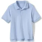 Lands' End School Uniform Kids Short Sleeve Interlock Polo Shirt - Small - Blue