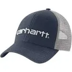 Carhartt Men's Canvas Mesh-Back Logo Graphic Cap - Navy/White