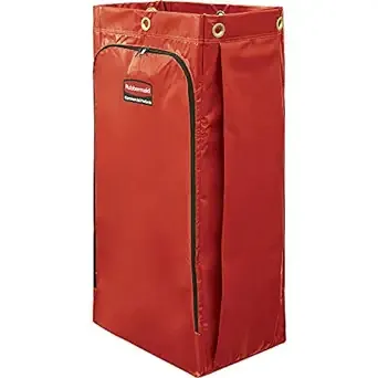 Rubbermaid Commercial High Capacity Cleaning Cart Bag, 34 Gallon, Red, 1966882