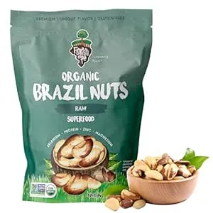 Floresta Em P The True Organic Premium Brazil Nuts (1 lb) - Medium Size - Raw Fresh Handmade Sustainably Harvested Whole Unsalted - Non-GMO Certified