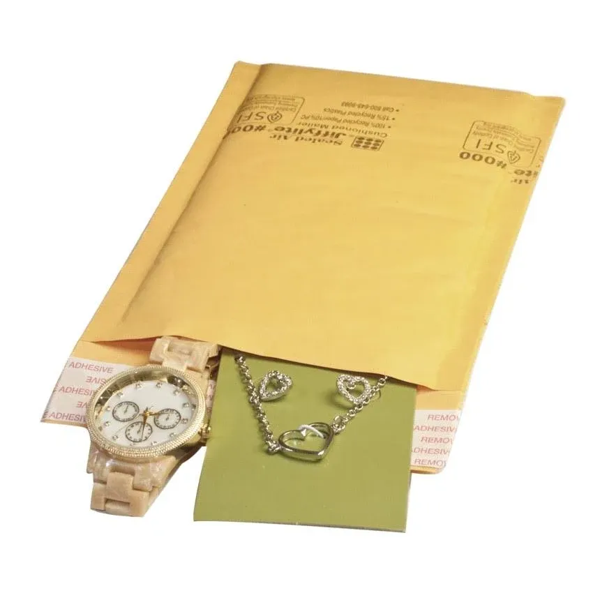 Polyair Eco-lite #2 ELSS2 Golden Kraft Self Seal Bubble Mailer, 8 1/2" x 12" (Case of 100)